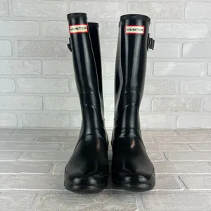 HUNTER Huntress Gloss Tall Rainboots Womens 8 Black Rubber Boots Wellington‎ 39 thumbnail 9