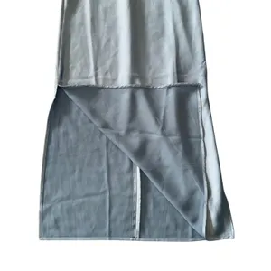 BHLDN Satin Midi Dress Womens 4 Blue NWT Cowl Neck Spaghetti Strap Side Slit‎ thumbnail 4