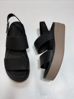 Crocs Women's Brooklyn Platform Sandal in Black S-604 Sz 10 thumbnail 2