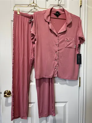 Rebecca Minkoff 2 Piece Sleepwear Set Pajama Modal Super Soft Size Small Pink thumbnail 1