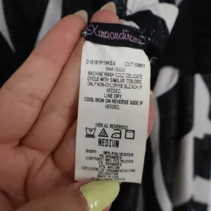 Xtraordinary Zebra Print Halter Dress Black White Glitter Tulle Hem Medium USA thumbnail 2