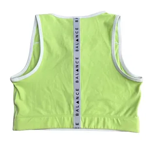 Balance‎ Athletica Vitality Women's M Isotope Zip Front Crop Top Sports Bra Neon thumbnail 3
