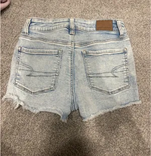American Eagle Next Level Stretch Denim Jean Shorts High-Rise Light Wash thumbnail 2