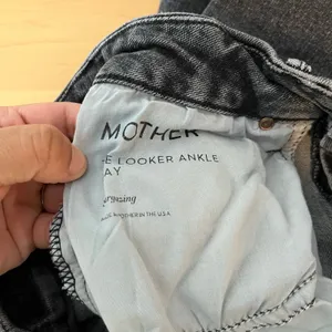 Mother The Looker Ankle Fray Skinny Jeans 24 X‎ 28” Stargazing Black Distressed thumbnail 8