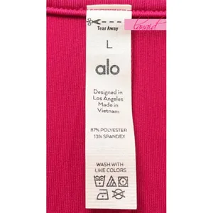 Alo Charmed Tennis Dress Magenta Crush Button-Up V-Neck Sleeveless Henley Mini L thumbnail 14
