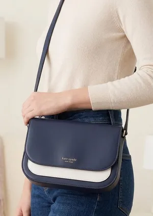 kate spade Navy and White Smooth Leather Crossbody thumbnail 1