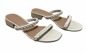 Cushionaire Neptune Off-White Braided Sandals Size 9 thumbnail 1