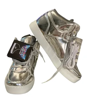 Skechers Energy Lights Metallic Silver High Top Sneakers NWT 7 thumbnail 1