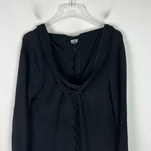 NWT Chaser Long Sleeve Lace Back Hooded Open Cardigan Black Size Medium M NEW thumbnail 8