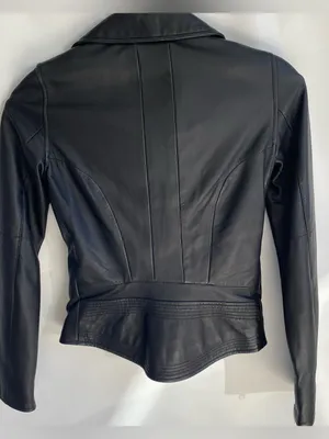 Lot78 European luxury black leather biker jacket 90s downtown girl goth grunge thumbnail 6