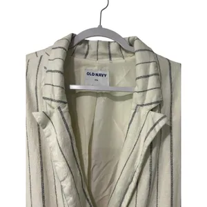 Old Navy Linen Blend Blazer Nautical Coastal Double Breasted Striped Navy XXL thumbnail 3