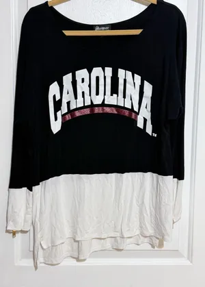 Gameday 'Carolina' Gamecocks Colorblock Long Sleeve Top Medium thumbnail 1