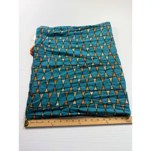 Tickled‎ Pink Teal Retro Tassel Scarf 100% Cotton Geometric Print NWT 20x70" thumbnail 4