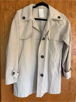Noize Light Beige Trench Coat with Button Details Tan thumbnail 1