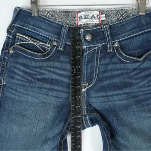 Ariat Jeans‎ Women's 28S Blue Real Denim Mid Rise Boot Western Rodeo Stretch thumbnail 7