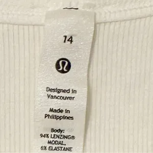 Lululemon Plus Size 14 Hold Tight Cropped Tank Top Soft Ribbed White thumbnail 3