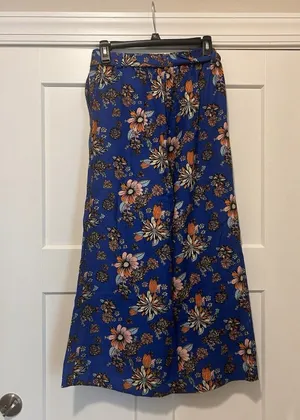 MODCLOTH Womens High Vibration Energy Crop Wide Leg Pants Size Small Linen Blend thumbnail 1