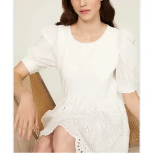 Peter Som Collective Rent the Runway White Combo Eyelet Dress Mini Sz 6 $360 thumbnail 3