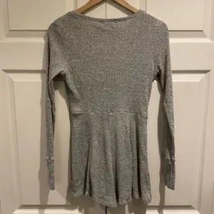 Gray Cozy Akira Long Sleeve‎ Lounge Romper thumbnail 3