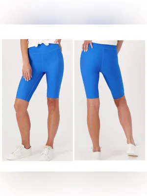 Addison Bay Waverly Biker Shorts Small Breakpoint Blue High Rise Athletic NWT thumbnail 2