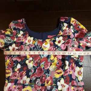 Betsey Johnson Dark Lines Floral Women's Dress‎ 8 Roses Navy Pink Valentine Goth thumbnail 9