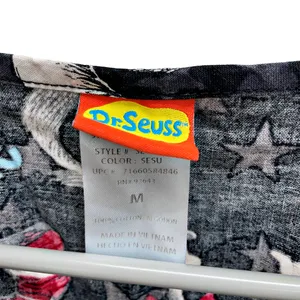 Dr. Seuss Cat in the Hat Superstar! Black Scrub Top MED Character Peds thumbnail 4