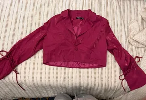 Nasty Gal Pink Cropped Blazer thumbnail 1