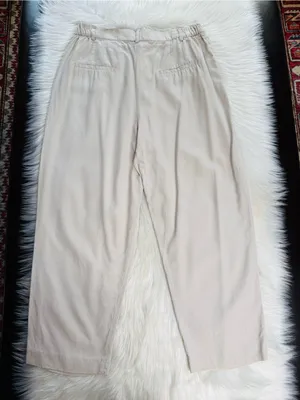 Zara Khaki Textured Fabric High Waisted Cropped Trousers thumbnail 5