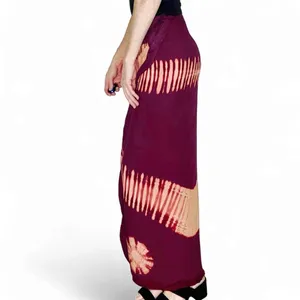 Vintage Y2K Purple Plum Tie Dye Hippie Festival Maxi Wrap Skirt thumbnail 3