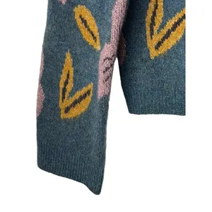 Mystree Floral Cardigan Sweater Women Small Blue Purple NWT Button Knit‎ Boho thumbnail 4