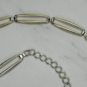 Skinny Silver Gold Chain Link Belt Large XL Two Tone ✨ thumbnail 4