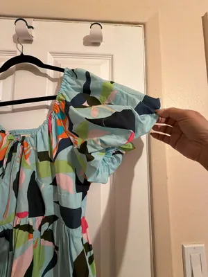 A New Day Women's Puff Short Sleeve Abstract Print Mini Dress thumbnail 4