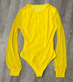 Yellow Long Sleeve Amazon One Piece Bodysuit for Women thumbnail 1
