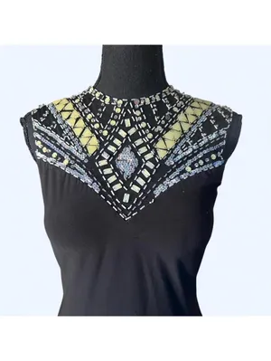 Vintage Y2K Betsy & Adam Beaded Evening Gown Size 6 🖤 thumbnail 2