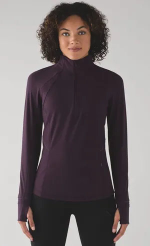 Lululemon Fresh Tracks 1/2 Zip in Black Cherry thumbnail 1