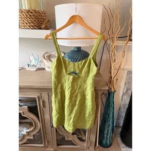 Reformation Belma Linen Dress Womens in Green Size 8 thumbnail 3