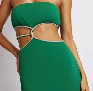 Meshki Strapless Green Dress thumbnail 2