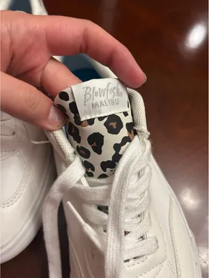 C417 blowfish Malibu cheetah white sneakers shoes fun silver size 9 thumbnail 2