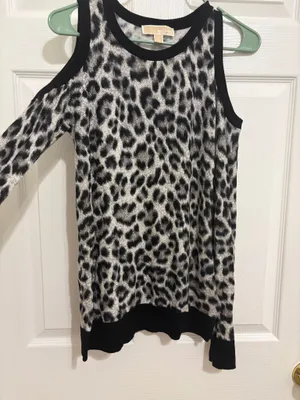 Michael Kors Women’s Leopard Print Sleeveless Tank Top – Black & Gray thumbnail 2