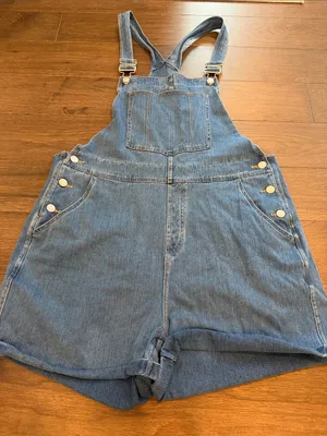 HALARA Flex Rolled Hem Washed Denim Casual Short Overalls Size XL - C45-061 thumbnail 6