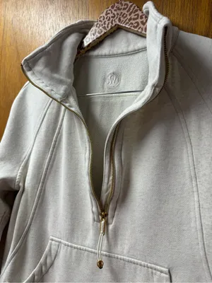 Lululemon Scuba Oversized Funnel Neck Half 1/2 Zip Sweatshirt Long Gold XS/S thumbnail 6