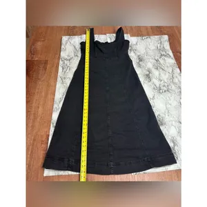 Old Navy Black denim Sleeveless Square. Neck Midi Dress size small cottagecore thumbnail 7
