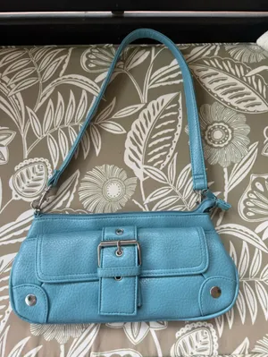 Light Blue Leather Hand Bag with Buckle Detail thumbnail 1
