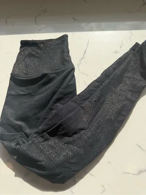 Beyond Yoga Black High-Rise Leggings with Gold Sparkle thumbnail 2