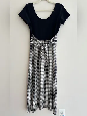 Panáche Vintage Gingham Print Belted Midi Dress, Black/Cream, Size 8 thumbnail 13
