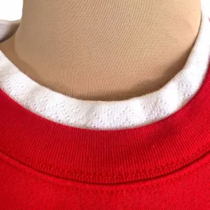 Vintage 90s Sweatshirt Crewneck Snowflakes Red White Grannycore Whimsical Winter thumbnail 6