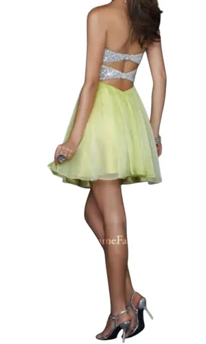 La Femme PARIS White Silver Sequined Open Back Cocktail Party Dress 0 thumbnail 5