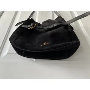 Michael‎ Kors Black Suede Leather Tote Bag Gold Hardware Crossbody Large Rare thumbnail 9