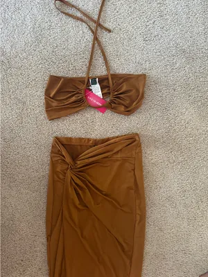 NWT brown skirt set thumbnail 4