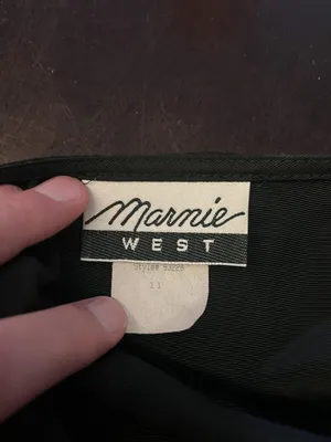 Vintage Marnie West Dress Womens 11 Black A-Line Corset Tie Back Made USA 90s thumbnail 10